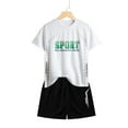 thumbnail image 3 of Boys Short Sets 2 Piece Short Sleeve Shirt Tee Shorts Set Quick Drying Athletic Shirts for Girls Boys Shirts Size . 9-10 Years Boys Girls Fashion, 3 of 4