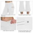 thumbnail image 5 of BALEAF Women Flare Capri Leggings with Pockets Yoga Pants Bootcut Casual Cotton Work Summer Lounge 21" White M, 5 of 6