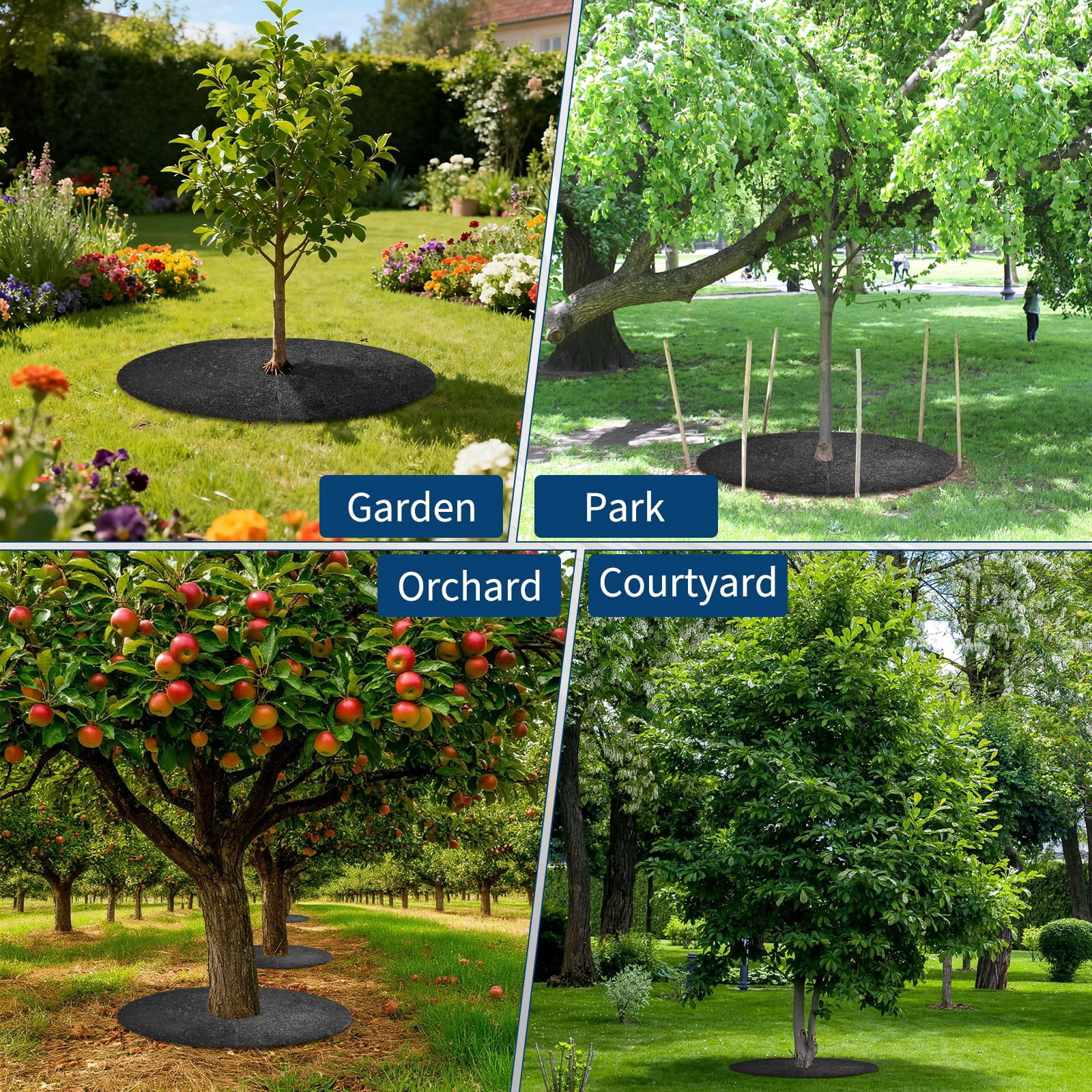 6 Pack 30" Rubber Tree Ring,Tree Mulch Mat Tree Weed Barrier for Landscaping Weed Grass Control Root Protection,No Landscape Spike Needed