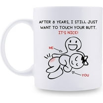 8 Year Anniversary Mugs for Boyfriend Girlfriend - 8th Wedding Anniversary Mugs for Husband Wife - 8 Year Anniversary 11 oz Coffee Mug for Him Her