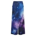 thumbnail image 5 of Galaxy Universe Women's Casual Wide Leg Pants Comfort Pockets Elastic Waist Loose Fit Pants, 5 of 7