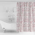thumbnail image 4 of Small Stall Shower Curtain 48x72 Inch Narrow Half Size Pink Flower Bath Curtains Bathroom Decor Vintage Farmhouse Boho Leaf Spring Solid Waterproof Fabric Shower Curtain Set with Hooks 48 Inch, 4 of 6