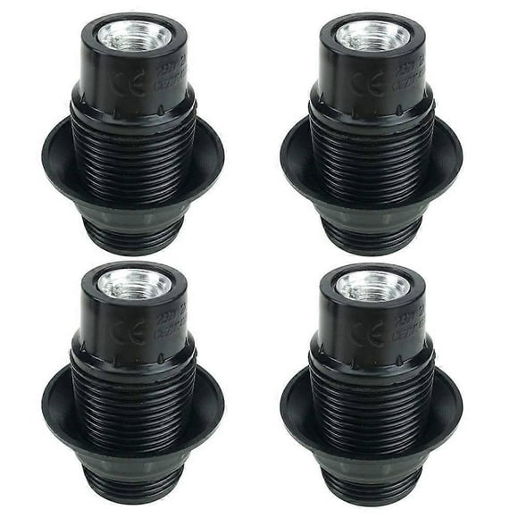 Black E14 Bulb Holder, 4 Pieces E14 Socket, E14 Socket Bulb, Solid Bulb Socket, Black Socket Adapter