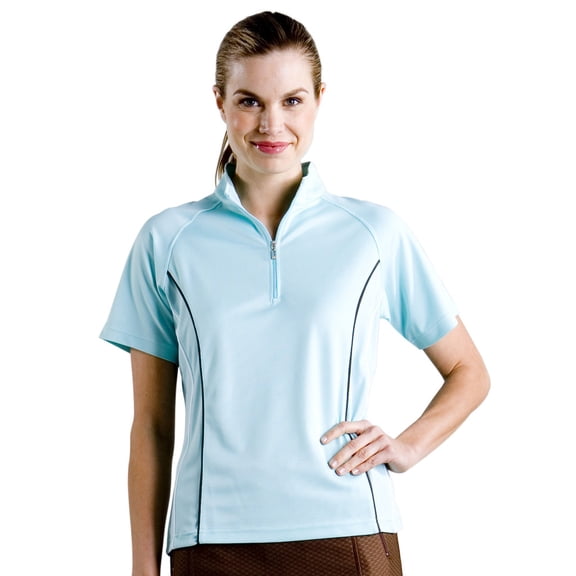 Monterey Club Women's Juniper Contrast Zip Golf Polo Shirt #2137