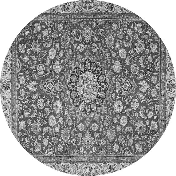 Ahgly Company Indoor Round Medallion Gray Traditional Area Rugs, 5' Round