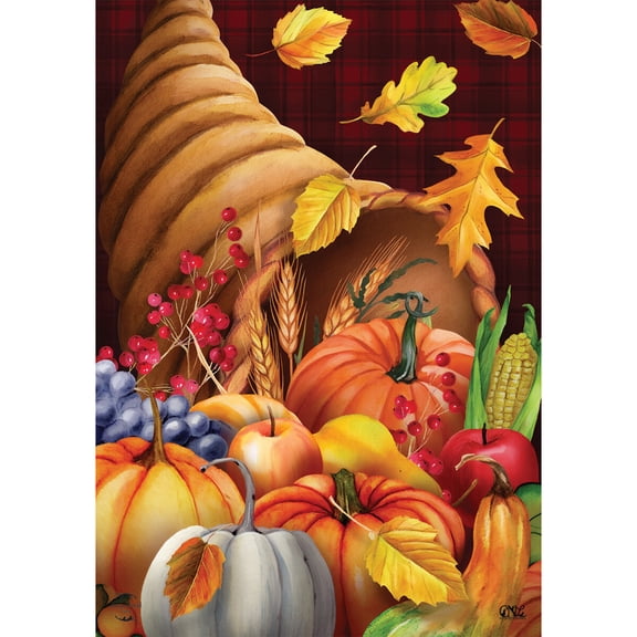 Briarwood Lane Fall Thanksgiving Garden Flag 12x18 For Outdoor Fall Bounty Cornucopia Holiday For Thanksgiving Garden Flag Flags For Outside