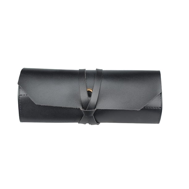 Bolsa enrollable para herramientas duradera, organizador de llaves, bolsillo para manualidades, alicates de cuero Negro