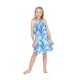 thumbnail image 1 of Robe Hawaïenne à Col Rond avec Volants pour Fille au Coucher du Soleil Néon, 1 of 5
