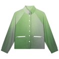 thumbnail image 4 of Jackets for Women Winter Coat Jackets Flannel Stand Collar Jacket(Gradient Green Gray,Size:S-4XL), 4 of 7