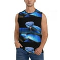thumbnail image 3 of Uemuo Blue Viper Snake Pattern Men's Sleeveless T-Shirt,Muscle Athletic Tank Top, Moisture-wicking Quick-dry Breathable Classic Tee Top for Gym Run Outdoor Sports-Small, 3 of 8