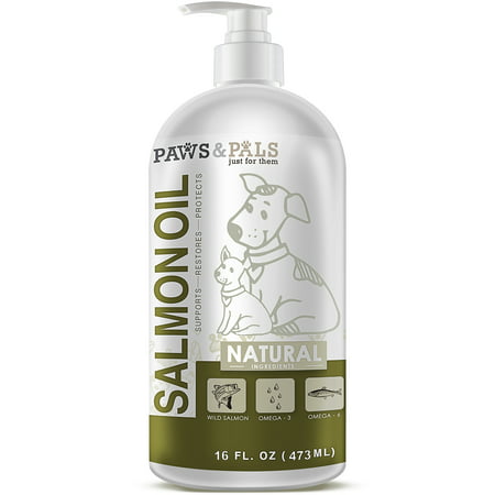 Paws & Pals Pure Wild Alaskan Salmon Oil for Dog Pets Omega 3 Natural Food Diet (Best Way To Give Dog A Pill)