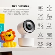 Merkury Smart Indoor Camera 1080p - Auto-Tracking Wi-Fi Security Camera, White (1-Pack)