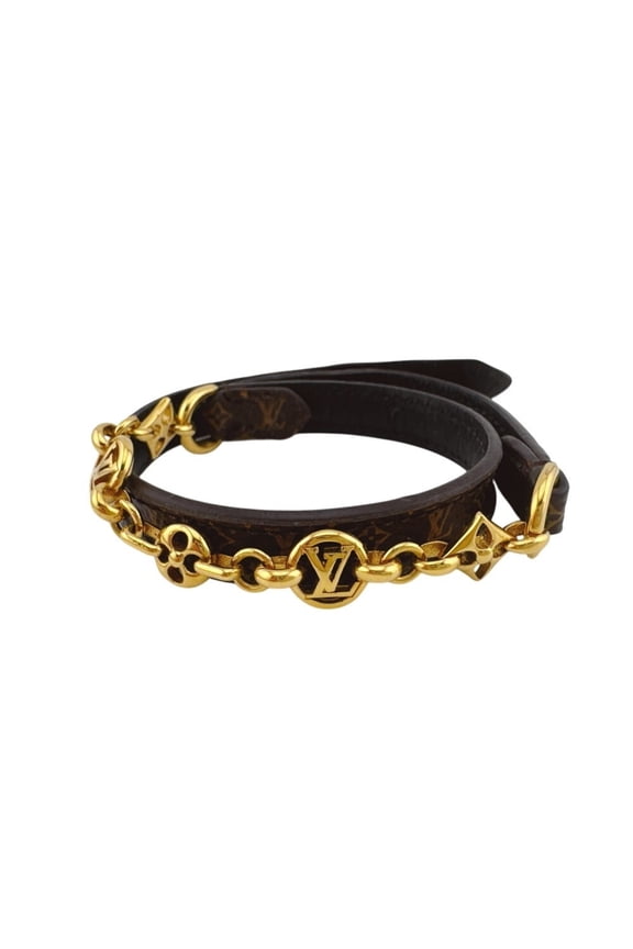 Pre-Owned LOUIS VUITTON M8079 Monogram Bangle Bracelet Brown