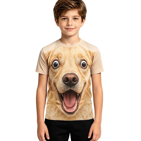 Boys Tshirts Lightweight Short Sleeve Stylish Print Crewneck Tee for Daily Wear Boys' Tops Tees Shirts 3 Years-4 Years