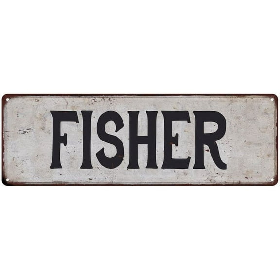 FISHER Vintage Look Gift Rustic Chic Metal Sign 6x18 206180036394