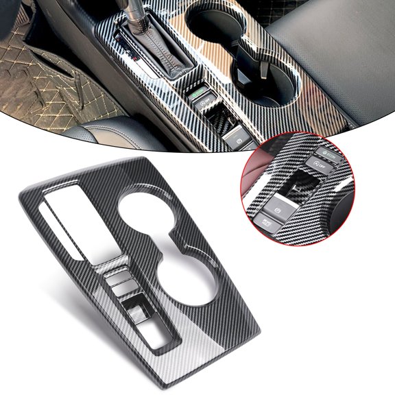 Xotic Tech Interior Center Console Gear Shift Media Box Surround Molding Cover Trim Compatible with Honda Civic 11th Gen 2022, Carbon Fiber Pattern