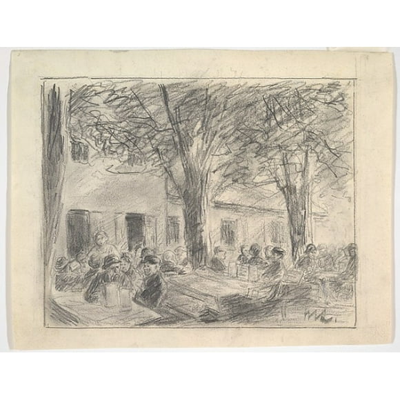 Im Biergarten des Hofbraukellers in Rosenheim Poster Print by Max Liebermann (German, Berlin 1847�1935 Berlin) (18 x 24)