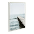 thumbnail image 2 of DesignOvation Sylvie White Lake Pier Framed Canvas Wall Art By Amy Peterson, 23x33 White, Charming Lakeside Decor Perfect For Living Room, Bedroom, Bathroom, Or Entryway, 2 of 5