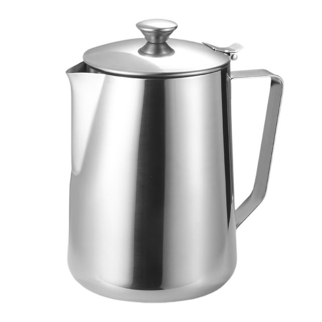 Visland Pichet à Mousser le Café avec Couvercle en Acier Inoxydable Mousseur à Lait Outil de Barista