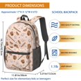 thumbnail image 2 of Beige and Pink Baseball Pattern 17" Waterproof Oxford School Backpacks for Teens, S-Shape Padded Straps, for School, Travel, Hiking, Camping, 2 of 3