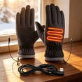 thumbnail image 6 of Ceisia Men USB Rechargeable Heating Thermal Gloves Wind Resistant Water Proof Touchscreen Compatible Elastic Cuff Warm Insulated Gloves For Outdoor Snow Sports Daily Use Gift, 6 of 7