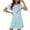 Blue, variant on Womens Sleepshirt Black Short Sleeve Womens Sleepwear Plus Size Cute Breathable Loose Love Print Nightgowns