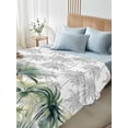 thumbnail image 5 of Summer Tropical Leaves Flat Sheet Only Twin Size, Soft Breathable Bed Top Sheets for Mattress, Green Botanical Palm Trees Luxury Bedding Flat Sheets for Home Hotel Bedroom Bed Protection, 5 of 9