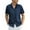 Navy Blue, variant on Men's Short Sleeve Shirt Casual Button Down Cuban Guayabera Summer Refreshing Beach Shirt