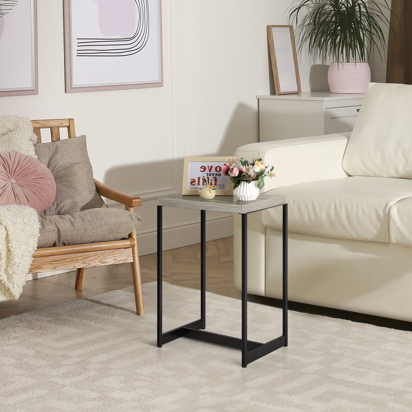 Oumilen Adult Nightstand Narrow Side Table End Table, Gray
