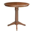 thumbnail image 4 of 36" Round Solid Wood Pedestal Counter Height Dining Table With 12" Extension Leaf in Espresso by International Concepts, 4 of 18