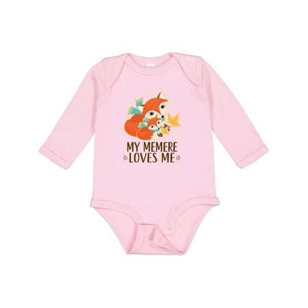 

Inktastic My Memere Loves Me Fox Gift Baby Boy or Baby Girl Long Sleeve Bodysuit