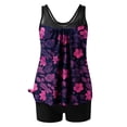 thumbnail image 4 of Viluyesy Women Tankini Swimsuit Two Piece Print Racerback Modest Tummy Control Bathing Suit with Boyshorts Bottoms for Beach Vacation Multicolor Size S, 4 of 5