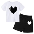 thumbnail image 3 of Conjunto de 2 piezas de camiseta y pantalones cortos para niños y adolescentes, ropa deportiva con estampado de moda coreana, conjunto de verano para bebés, manga corta, 3 a 12 años, 3 of 5
