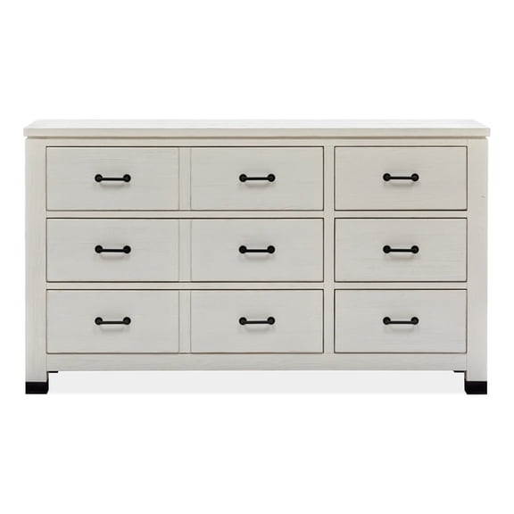 Magnussen Home Newport 9-Drawers Bedroom Dresser in Alabaster