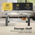thumbnail image 4 of vidaXL Coffee Table Black and Transparent Tempered Glass, Melamine, 4 of 7