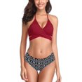 thumbnail image 1 of Mujer Traje de Baño Atractivo con Relleno Extraíble Bikini con Cuello Halter Vino Rojo XL Vino Rojo XL Xishao ropa, 1 of 2