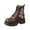 Brown, variant on Women's Platform Boots Fashion Round Toe Lace-up Side Zipper Ankle Boots Non Slip Comfortable Chunky High Heel Boots Winter Daily Casual Walking Shoes