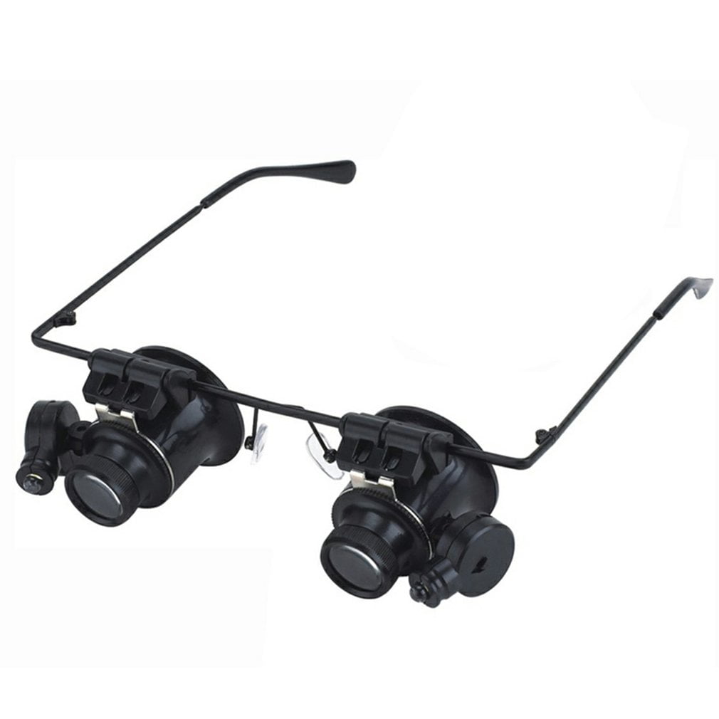 BJYX Head-mounted Magnifier LED Light Double Lens 20X Spectacle Frame ...