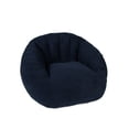 thumbnail image 2 of Big Joe Cloudberry Bean Bag Chair, Foam-Filled Structured Seat, Teddy Boucle, Deep Blue, Adults, 2 of 8