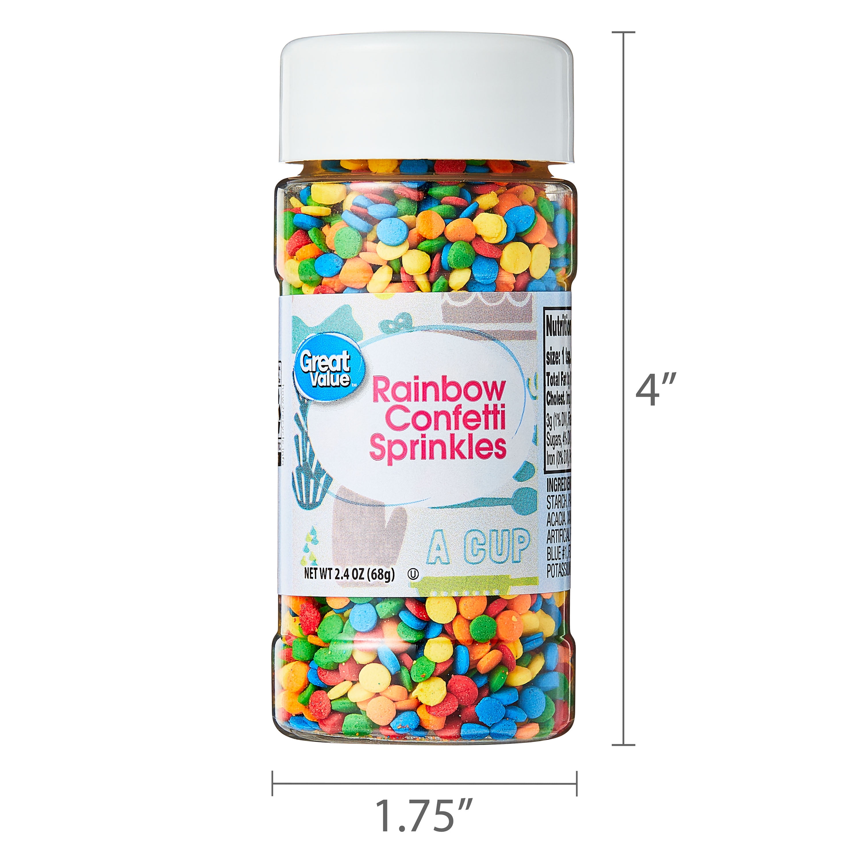 Great Value Decorating Sprinkles, Sequins, 2.4 oz