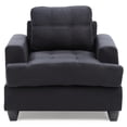 thumbnail image 2 of Elegant Foam Filled Accent Chair In Black - Microfiber, Saddle Arms, 36"h X 38"w 34"d, Transitional Style For Small Living Areas With Microfiber Cover Filled, Suits Spaces, 2 of 2