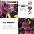thumbnail image 3 of 4 Pcs Bathroom Shower Curtain Set,Bathroom Sets with Rugs(Bath Mat,U Shape and Toilet Lid Cover Mat) and 12 Hooks,Sky Blue Honeycomb Marble, 3 of 6