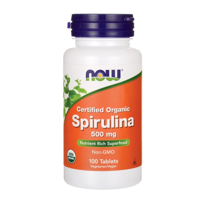 NOW Foods - Organic Spirulina 500 mg. - 100 Tablets