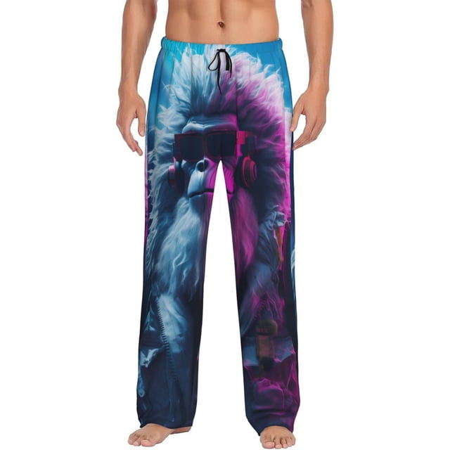Balery Hip-Hop Glasses Gorilla Pantalones de pijama para hombre, pijama ultraligero, pantalón de descanso-X-Large