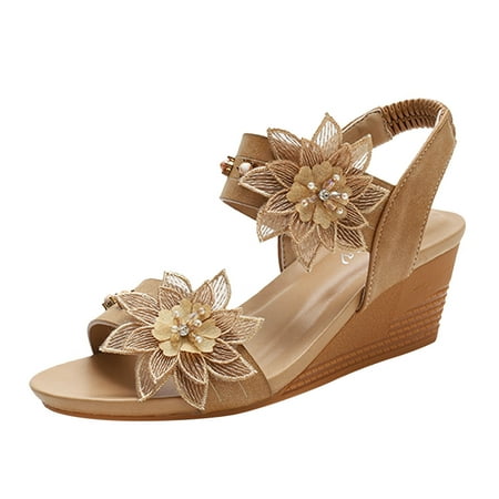 

Womens Sandals Wedges Sandals for Women Ladies Sandals Peep Toe Bohemia Sandals Beach Shoes Women S Sandals Pu Brown 37