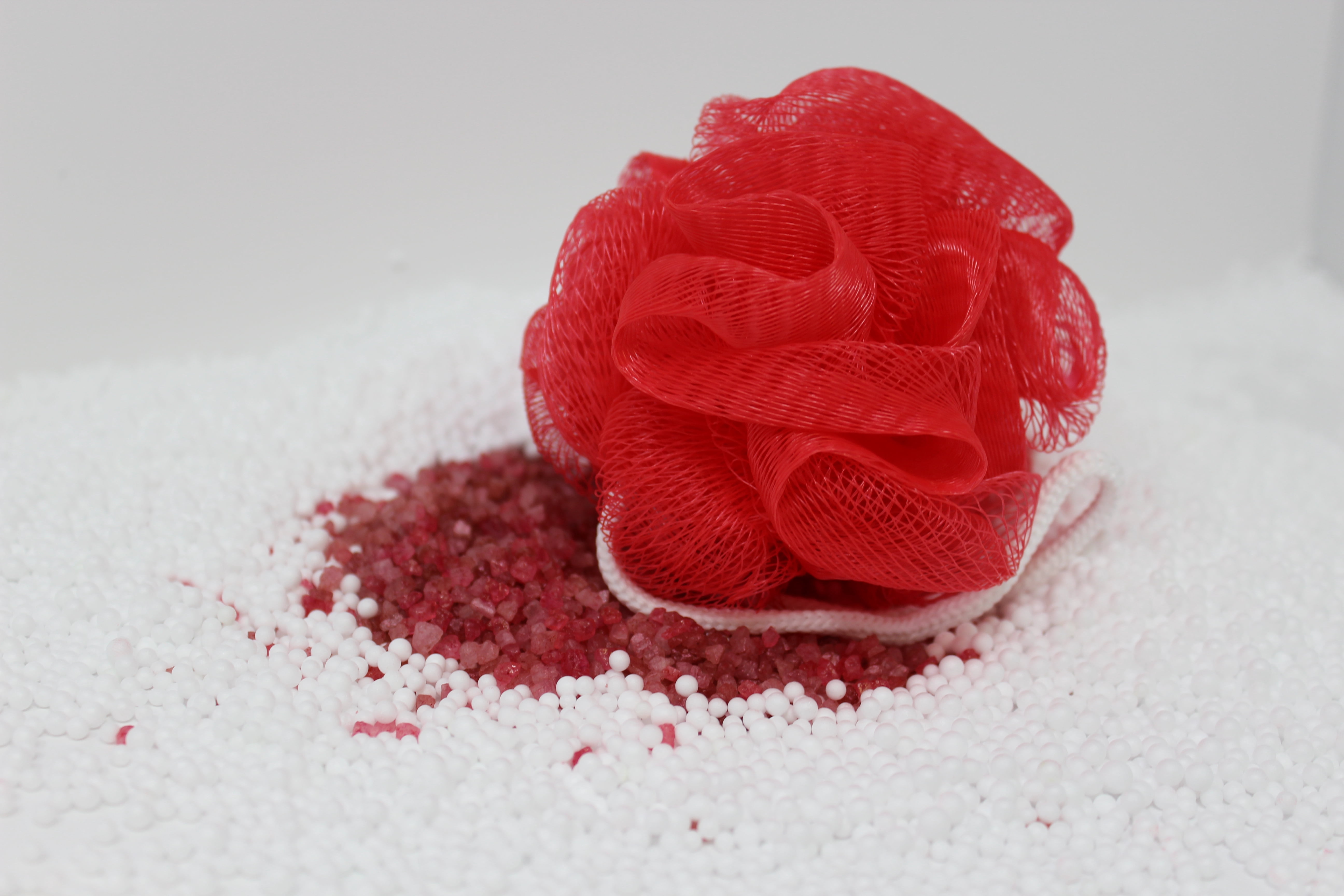 Onyx Bathhouse Red Velvet Bath Boot with Bath Salts and Loofah - 3 PC
