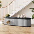 thumbnail image 7 of Nihsuao Hidden Cat Litter Box Enclosure with Round Lift-Up Door, Multi-Functional Resin Cat Cabinet for Living Room & Bedroom, Gray, 7 of 7