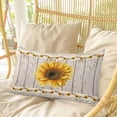 thumbnail image 4 of Vintage Sunflower Pillow Covers, Linen Long Throw Pillow Case, Wooden Yellow Summer Botanical Floral Retro Holiday Pillow Protector Decorative Cushion Cover for Living Room/Bedroom 16" x 24", 4 of 8