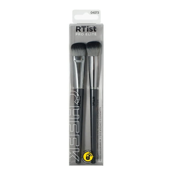 Real Techniques Rtist Pro Elite Illuminate Contour Duo Makeup Brushes, 2 Count