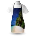 thumbnail image 3 of Tropical Apron Sandy Beach Coast with Exotic Trees Maldives Paradise Surreal Scenery, Unisex Kitchen Bib Apron with Adjustable Neck for Cooking Baking Gardening, Lime Green Blue Cream, by Ambesonne, 3 of 3